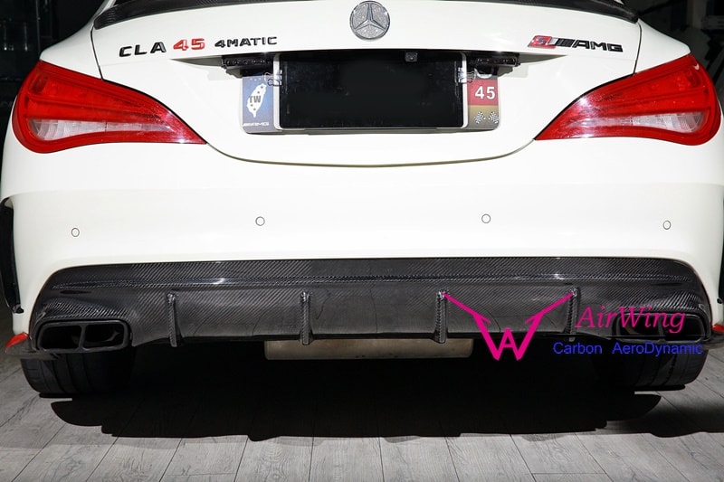 W117 - CLA45 facelif style Carbon Rear Diffuser 04